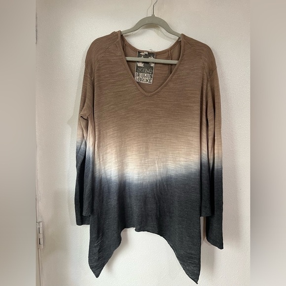 Young  fabulous and broke tunic top chambray tie-dye size M symmetric - Picture 1 of 5